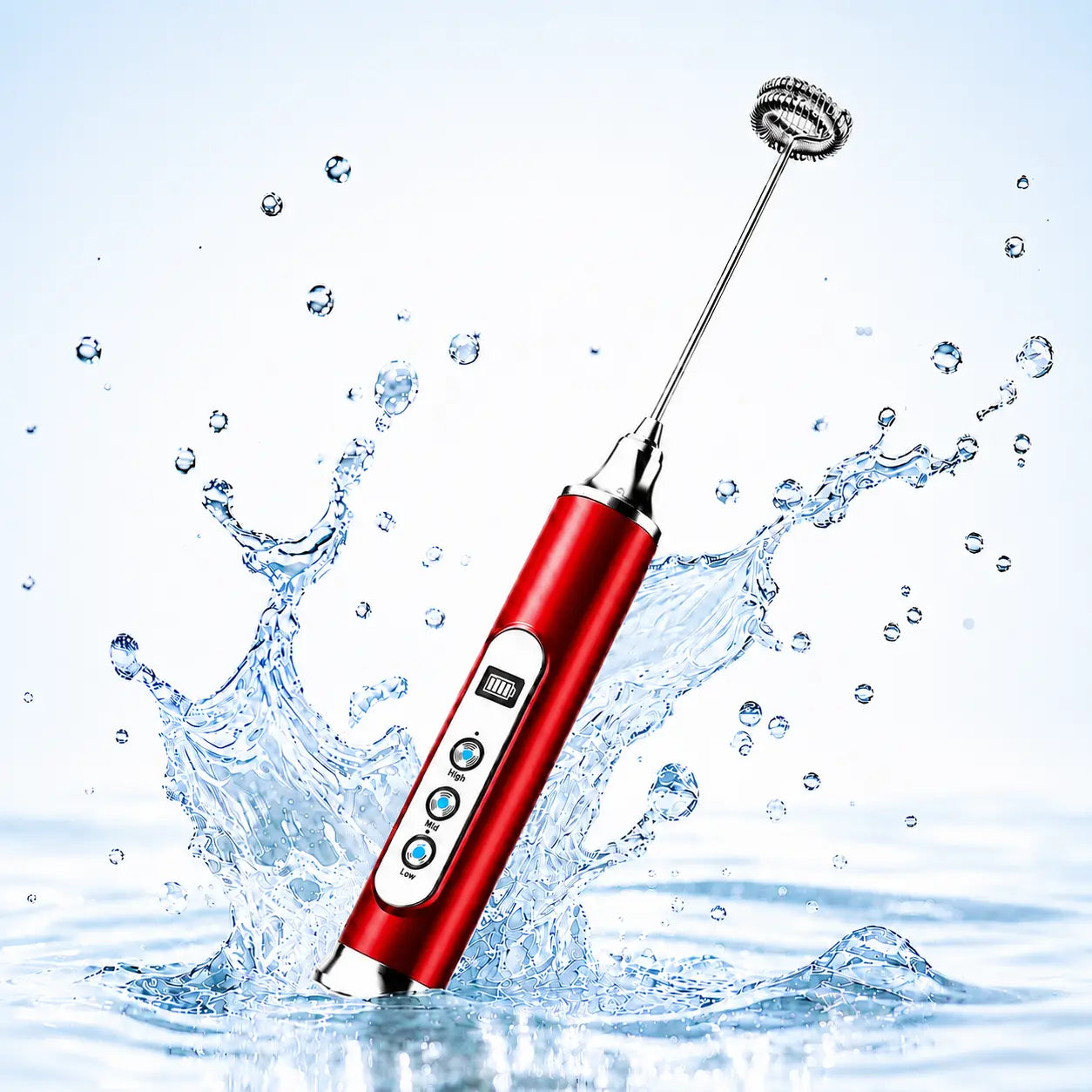 ODIFORGO Advanced IPX6 Waterproof Rechargeable Milk Frother with 3-Speed Settings, LED Display, and 3 Interchangeable Whisks for Coffee, Latte, Cappuccino, Matcha, Eggs, Cream, and Protein Shakes