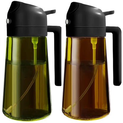 Olive Oil Sprayer Dispenser Bottles - 16 Oz (470 Ml) - Set of 2 - Ideal for Kitchen and Air Fryer Use with Labels