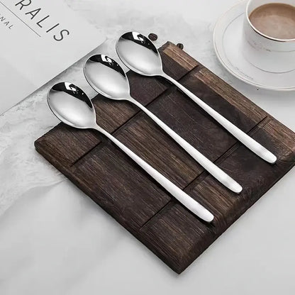 12-Piece Stainless Steel Korean Teaspoon Set, 7.28-Inch Durable Soup Spoons, Mirror-Polished and Dishwasher Safe Tableware, Ideal for Rice, Cream Soups, Desserts, and Oatmeal for Home and Restaurant Use