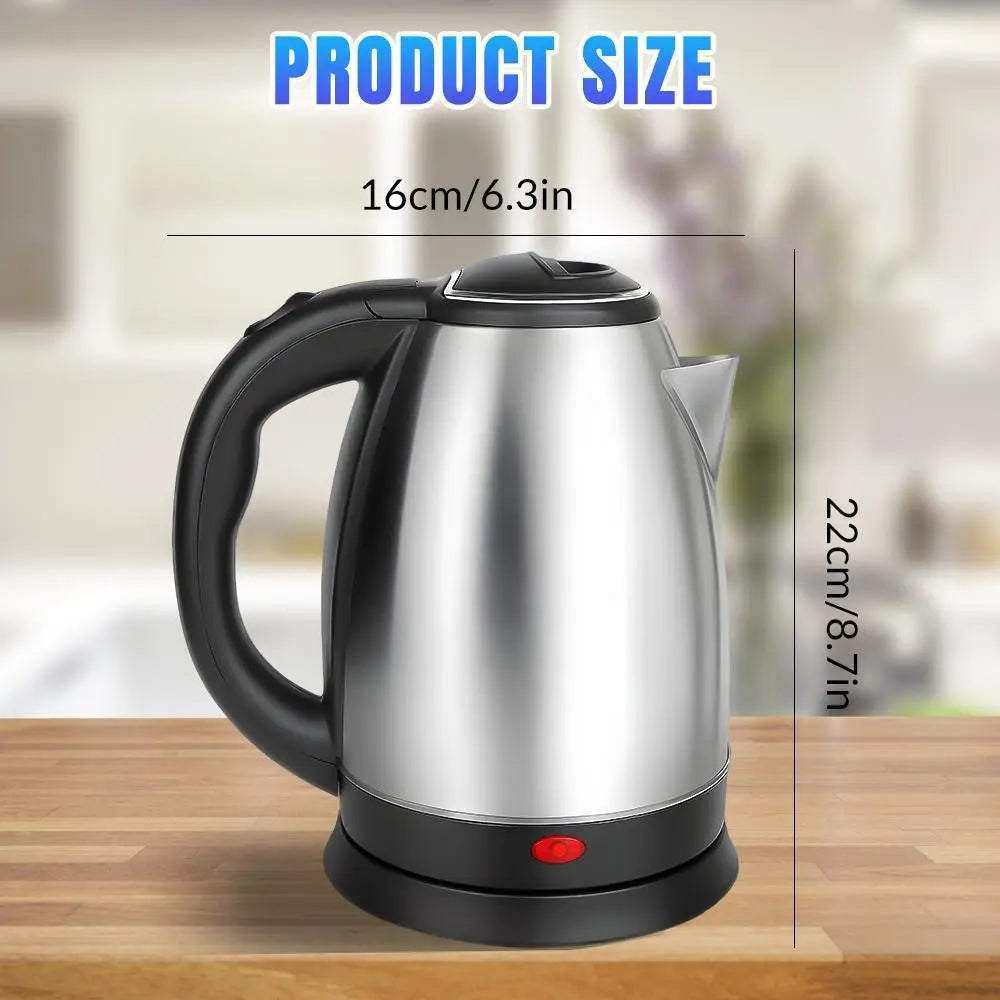 2-Liter Stainless Steel Electric Tea Kettle with Fast Boiling, Automatic Power-Off, and Dry-Burn Protection - Ideal Gift for Father's Day