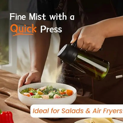 Olive Oil Sprayer Dispenser Bottles - 16 Oz (470 Ml) - Set of 2 - Ideal for Kitchen and Air Fryer Use with Labels