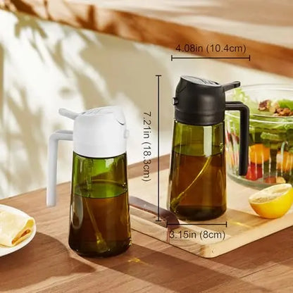 Olive Oil Sprayer Dispenser Bottles - 16 Oz (470 Ml) - Set of 2 - Ideal for Kitchen and Air Fryer Use with Labels